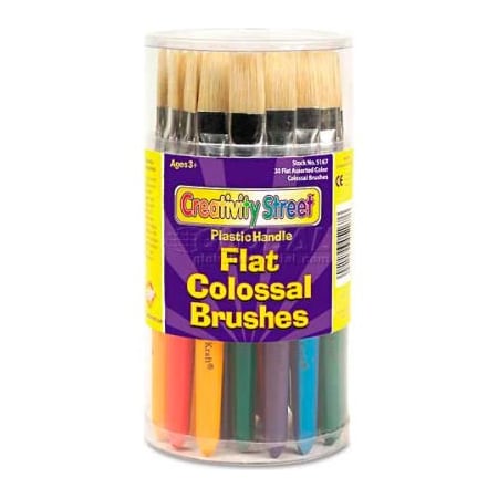 The Chenille Kraft Co Creativity Street Colossal Brush, Natural Bristle, Flat, 30/Set 5167